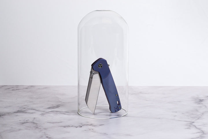 QSP Penguin Plus XL Folding Pocket Knife with CPM S20CV Satin blade and Purple Titanium Handle - Kaviso Exclusive