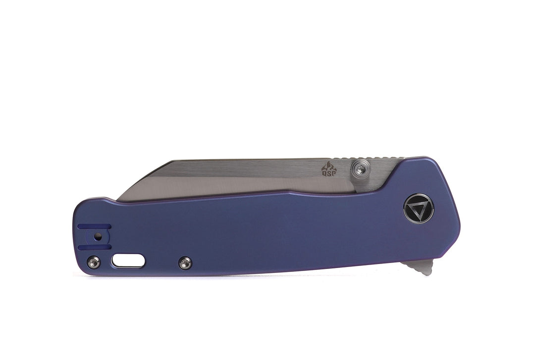 QSP Penguin Plus XL Folding Pocket Knife with CPM S20CV Satin blade and Purple Titanium Handle - Kaviso Exclusive