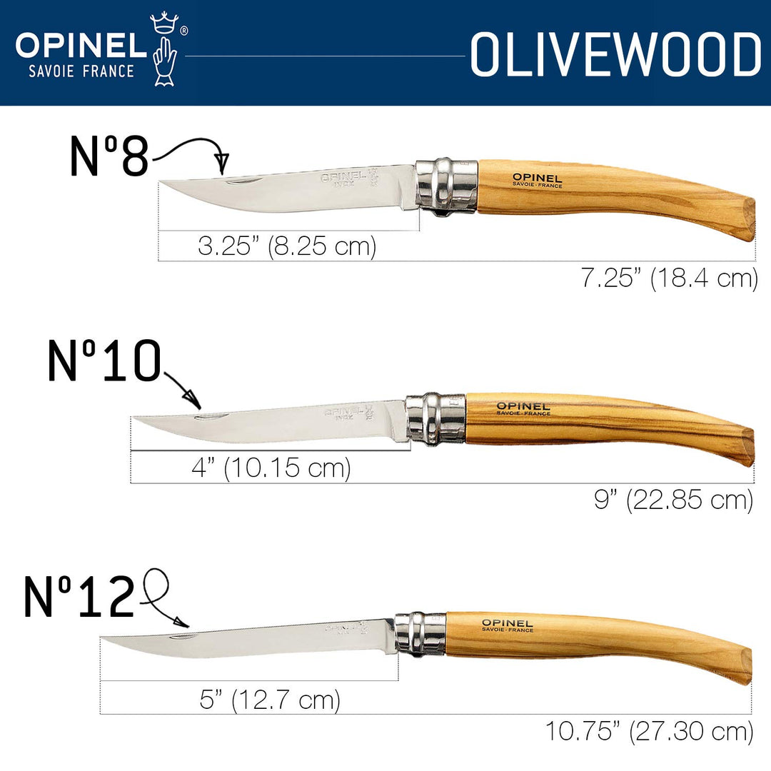 Opinel Slim Knives - Olivewood Handle