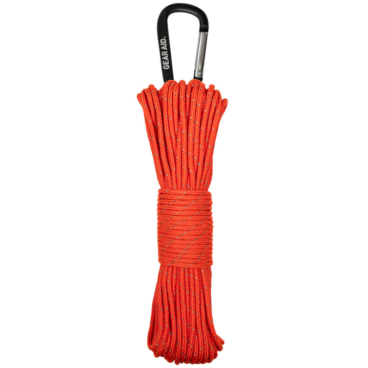 Gear Aid Light-Duty 175 Paracord Orange Reflective 80665 021563806656 2 mm nylon cord for outdoor adventures including camping, hiking, car camping, or traveling. guylines
