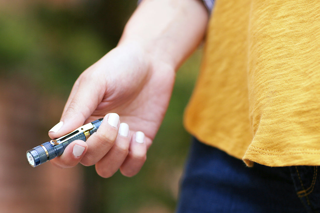 Drop Blue Titanium AAA Pocket Flashlight