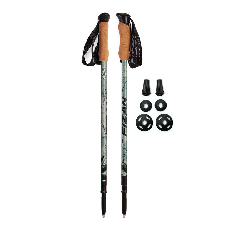 Kaviso x Fizan Ultralight Aluminum Compact 3 Trekking Poles - Pacific Crest Trail Edition - Cork Grips