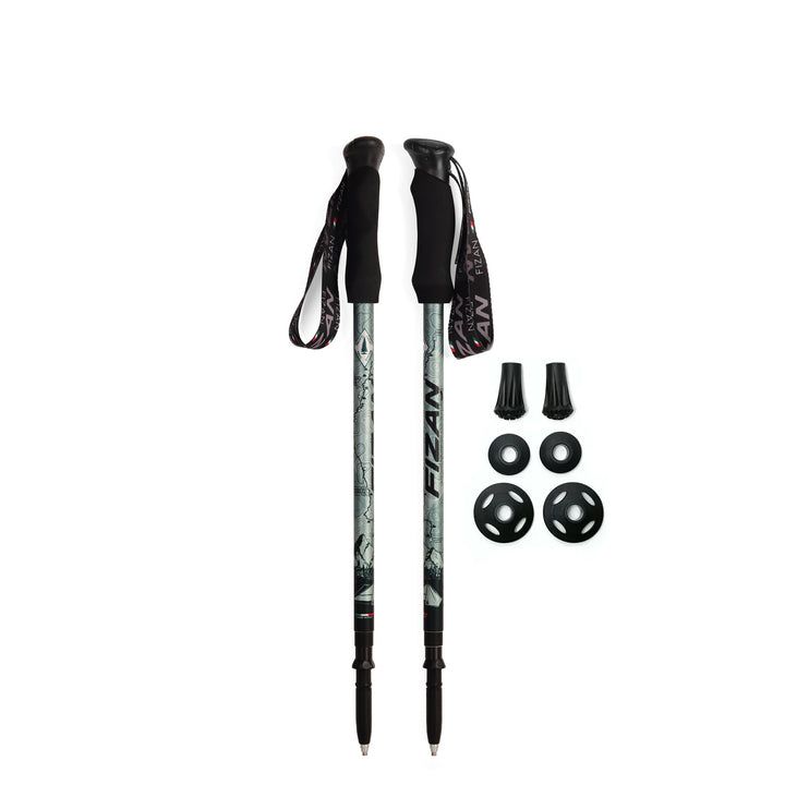 Kaviso x Fizan Ultralight Aluminum Compact 4 Trekking Poles - Pacific Crest Trail Edition - EVA Foam Grips