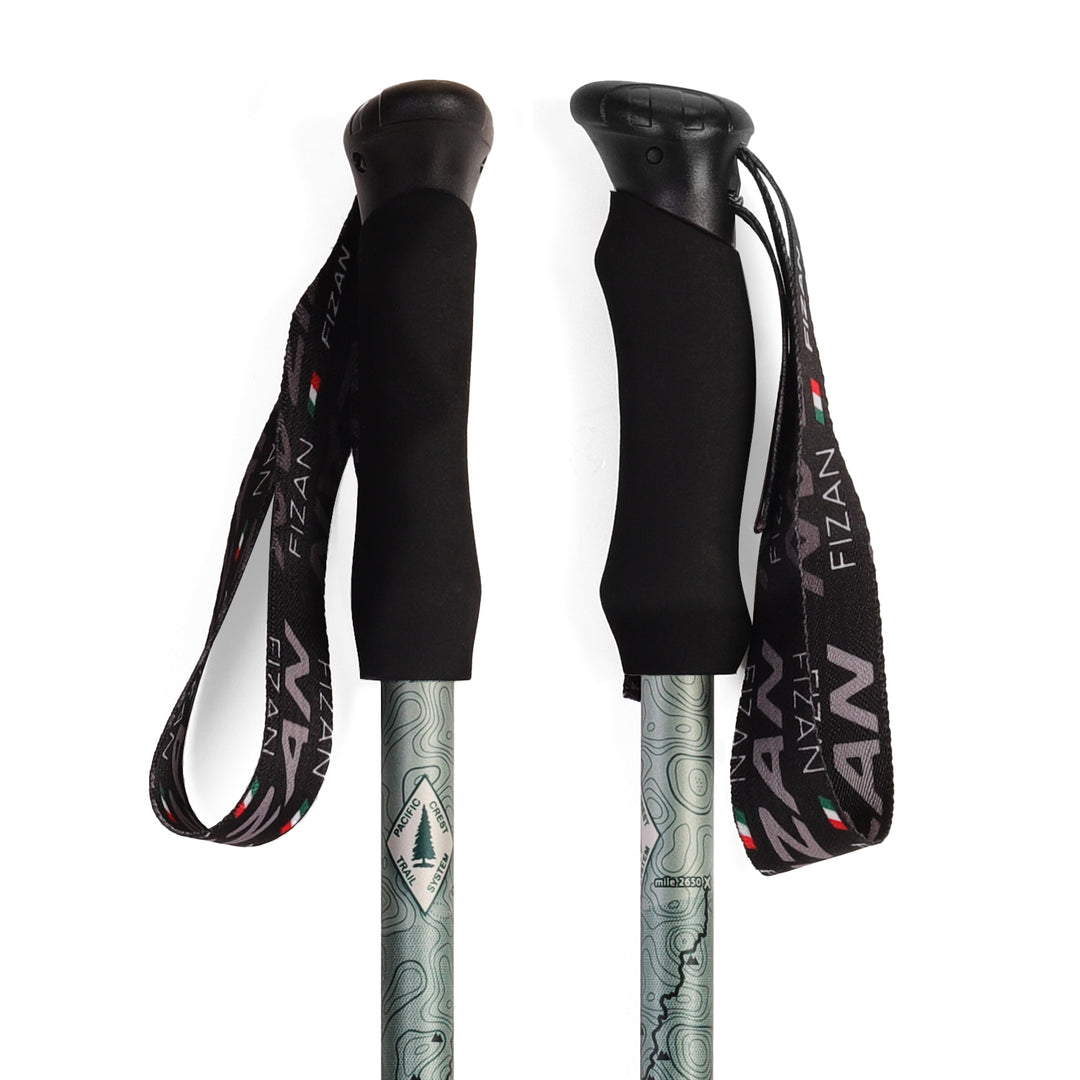 Kaviso x Fizan Ultralight Aluminum Compact 3 Trekking Poles - Pacific Crest Trail Edition - EVA Foam Grips
