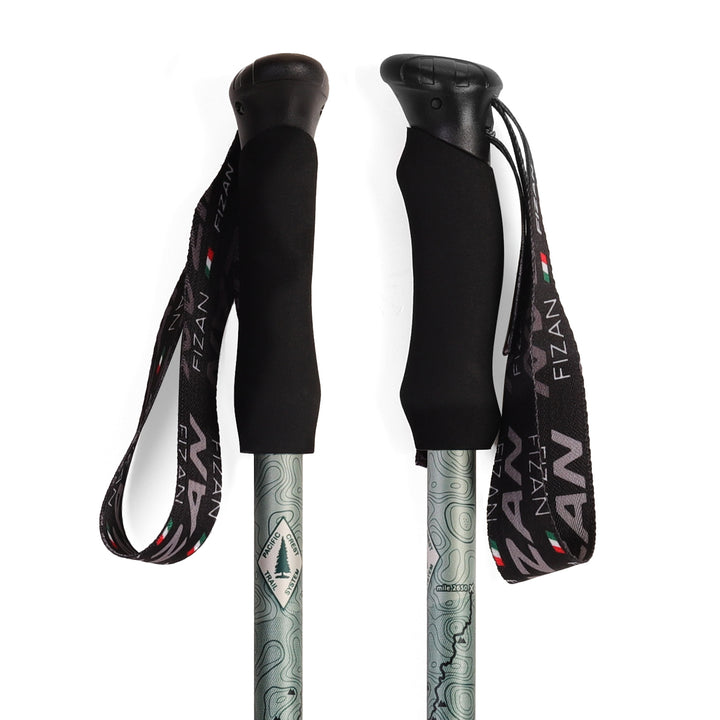 Kaviso x Fizan Ultralight Aluminum Compact 3 Trekking Poles - Pacific Crest Trail Edition - EVA Foam Grips