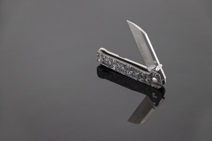 QSP Penguin Titanium Frame Lock with S35VN - Marbled Carbon Fiber