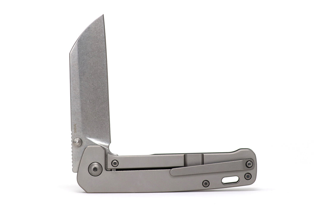 QSP Penguin Titanium Frame Lock with S35VN - Marbled Carbon Fiber