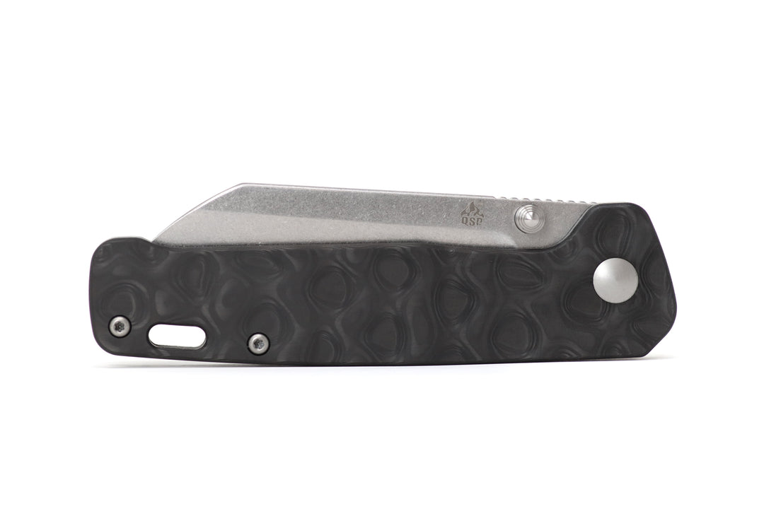 QSP Penguin Titanium Frame Lock with S35VN - Marbled Carbon Fiber