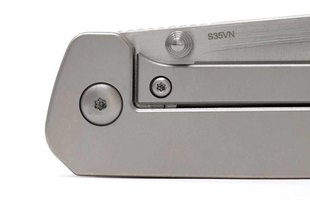 QSP Penguin Titanium Frame Lock with S35VN - Marbled Carbon Fiber