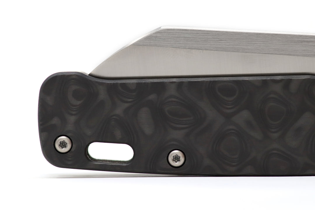 QSP Penguin Titanium Frame Lock with S35VN - Marbled Carbon Fiber