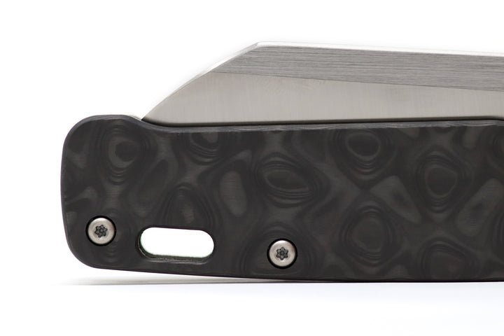QSP Penguin Titanium Frame Lock with S35VN - Marbled Carbon Fiber