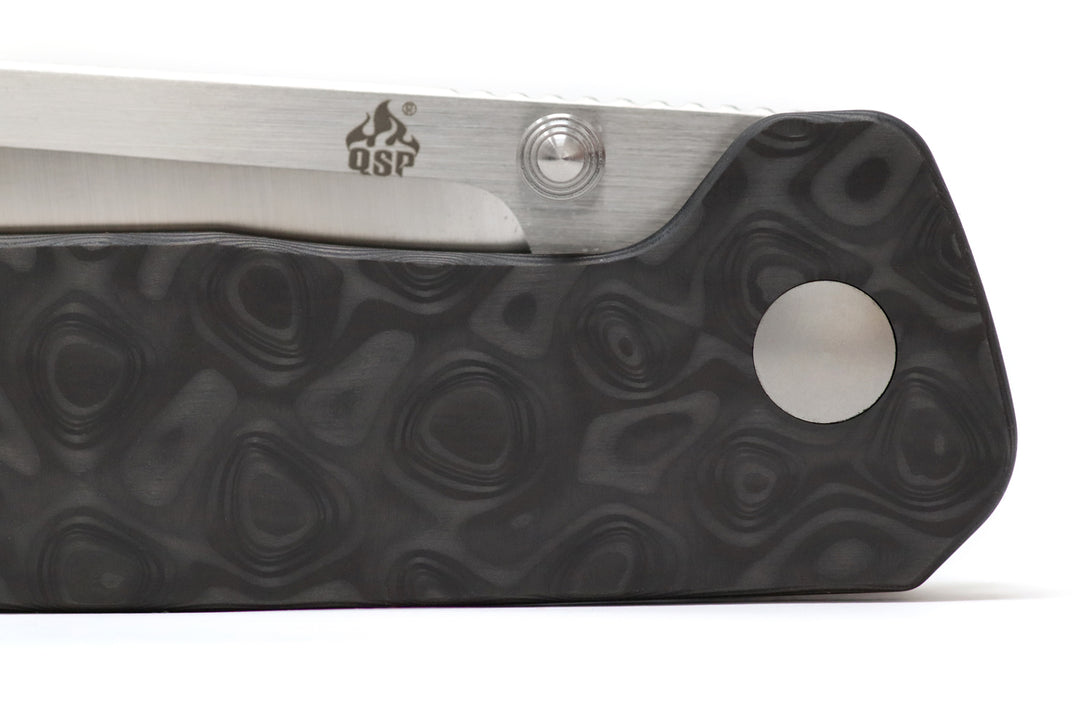 QSP Penguin Titanium Frame Lock with S35VN - Marbled Carbon Fiber