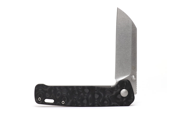 QSP Penguin Titanium Frame Lock with S35VN - Marbled Carbon Fiber
