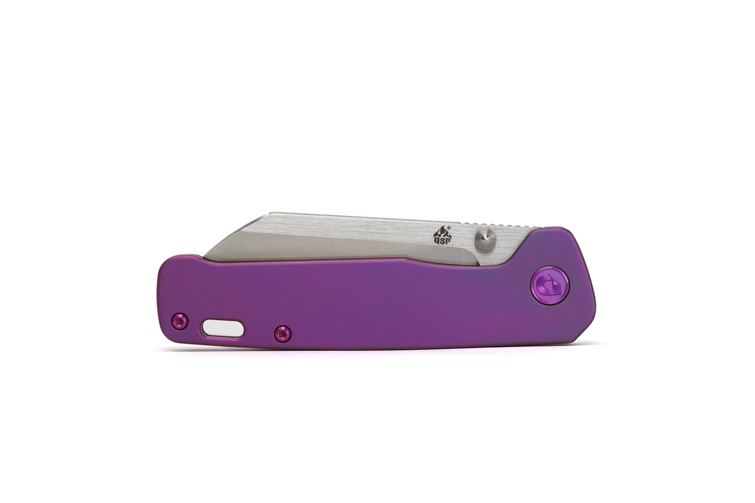 Drop + QSP Penguin Purple Titanium Frame Lock S35VN Folding Pocket Knife for Every Day Carry