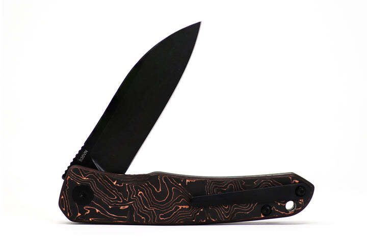 QSP Otter QS140-B2 Copper Foil S35VN folding Knife Black stonewashed blade EDC Every day Carry LInerlock Ceramic Bearings Kaviso