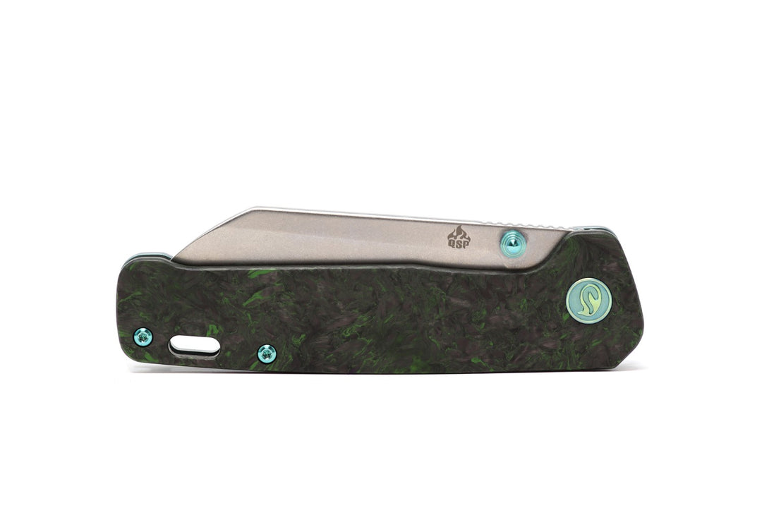 Kaviso x QSP Penguin Green Fat Carbon S35VN blade steel stonewashed EDC