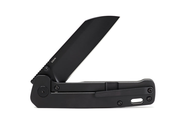 Kaviso x QSP Penguin Black Marbled Carbon Fiber Folding Knife with S35VN Black Blade