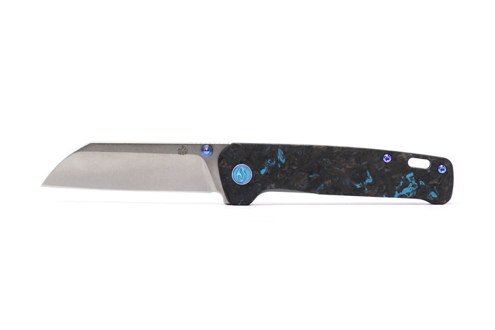 Kaviso x QSP Penguin Blue Fat Carbon S35VN blade steel stonewashed EDC