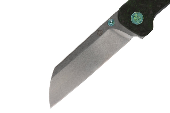Kaviso x QSP Penguin Green Fat Carbon S35VN blade steel stonewashed EDC