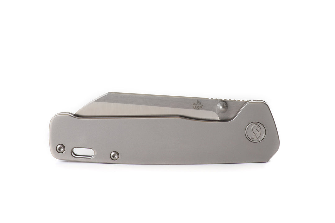 Kaviso x QSP Penguin Silver Titanium Frame Lock with S35VN Blade Steel