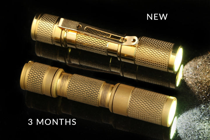 Drop Brass AAA Pocket Flashlight