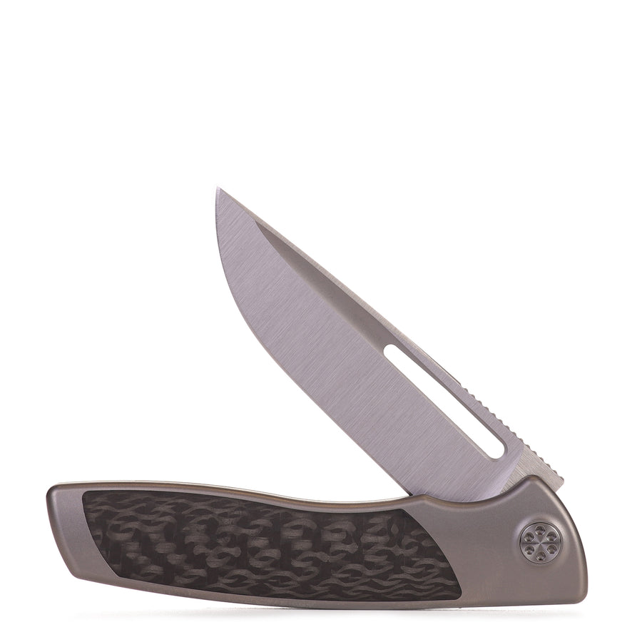 Sharp By Design Mini Evo Flipper Frame Lock Bohler M390 Satin Folding Knife Brian Nadeau Titanium