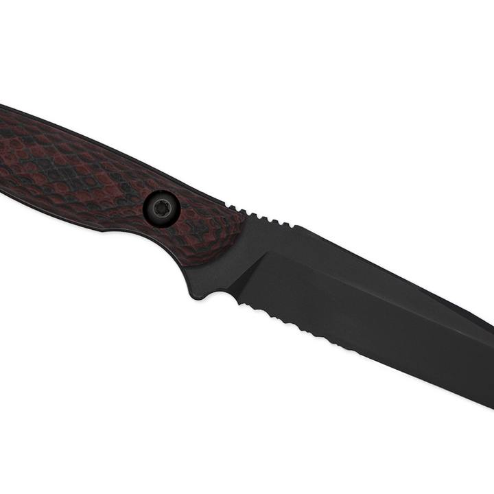 Toor Knives Serpent Fixed Blade Knife in Venom color. Tactical Blade with Sheath and Tanto grind in cpm3v steel and G10 Handle