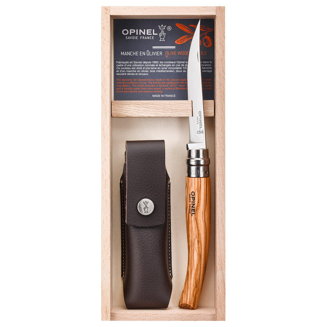 Opinel No10 Slim Knife Olivewood Handle