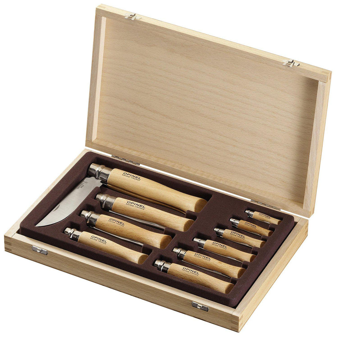 Opinel Stainless Steel Knives - Collector Case of 10