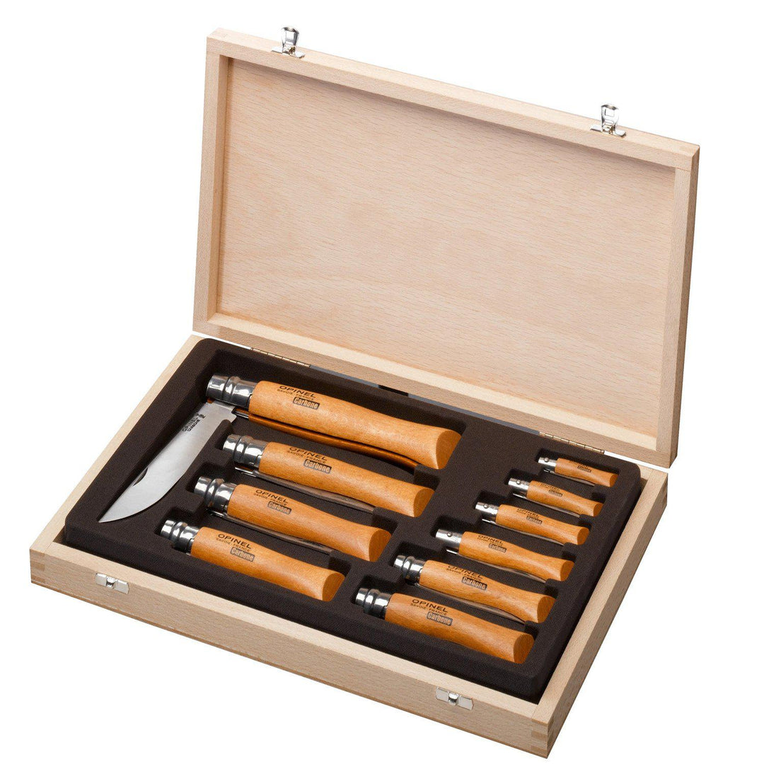 Opinel Carbon Knives - Collector Case of 10