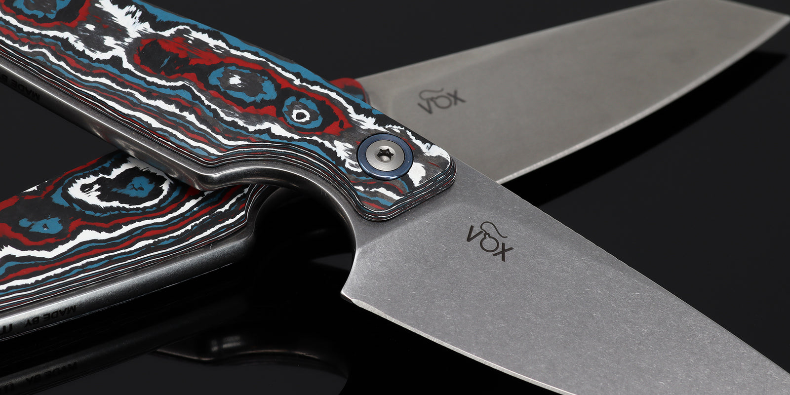 Kaviso x MKM Makro Drop Point Fixed Blade Knife with Fat Carbon Nebula Scales and M390 Stonewashed Blade by Jesper Vox