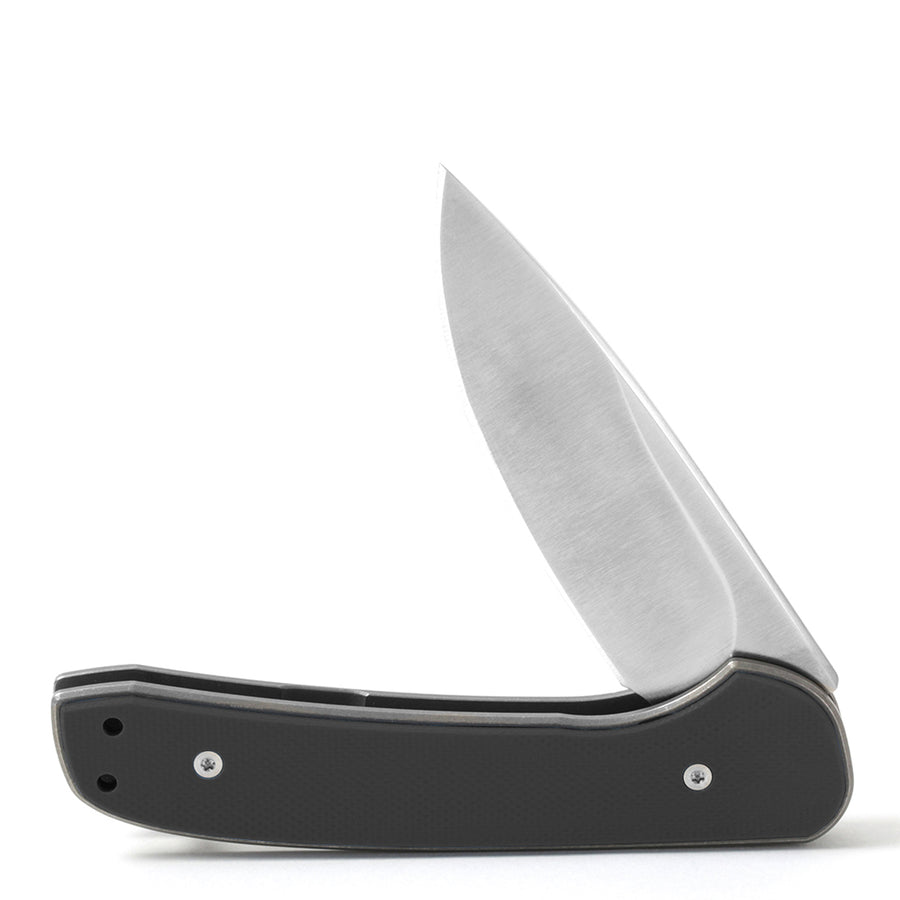 Drop + Ferrum Forge Gent Pocket Knife CPM S35VN Satin, Stonewashed Folding Knife Ferrum Forge Titanium Black