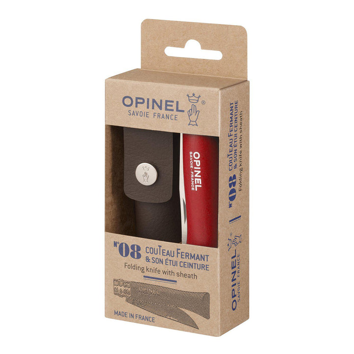 Opinel Stainless No8 - Red w/ Sheath