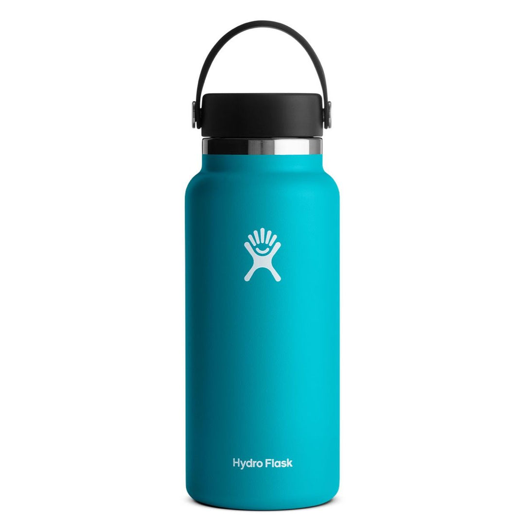 Hydro Flask Vacuum Insulated Stainless Steel Water Bottle Wide Mouth with  Straw Lid (Black, 32-Ounce)
