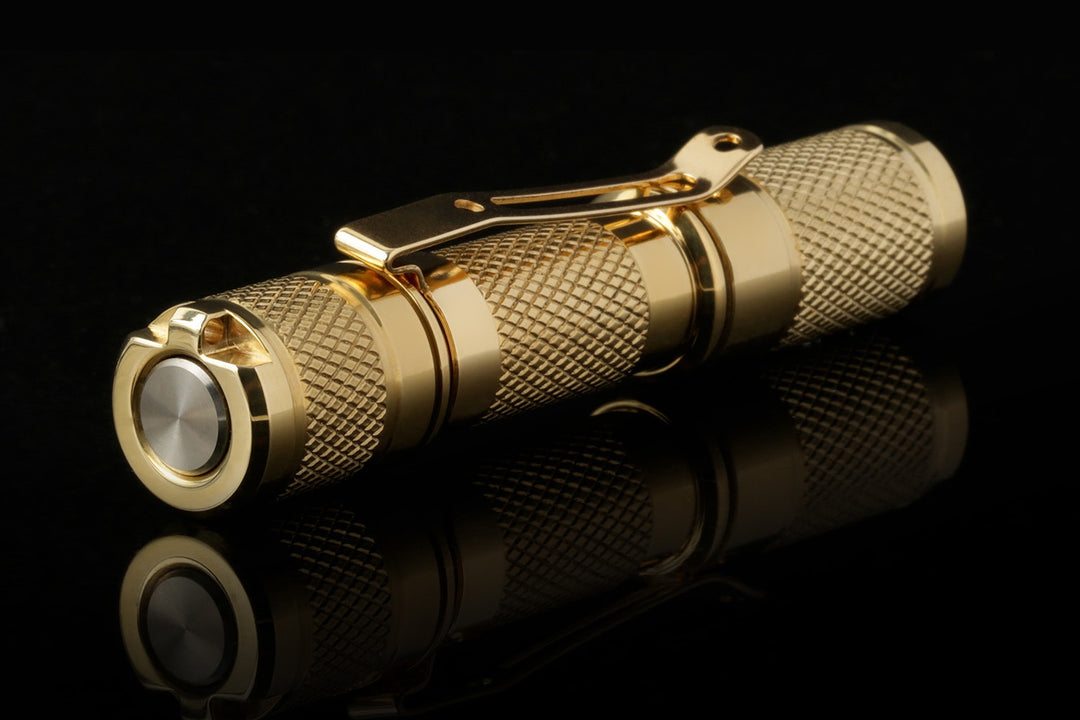 Drop Brass AAA Pocket Flashlight